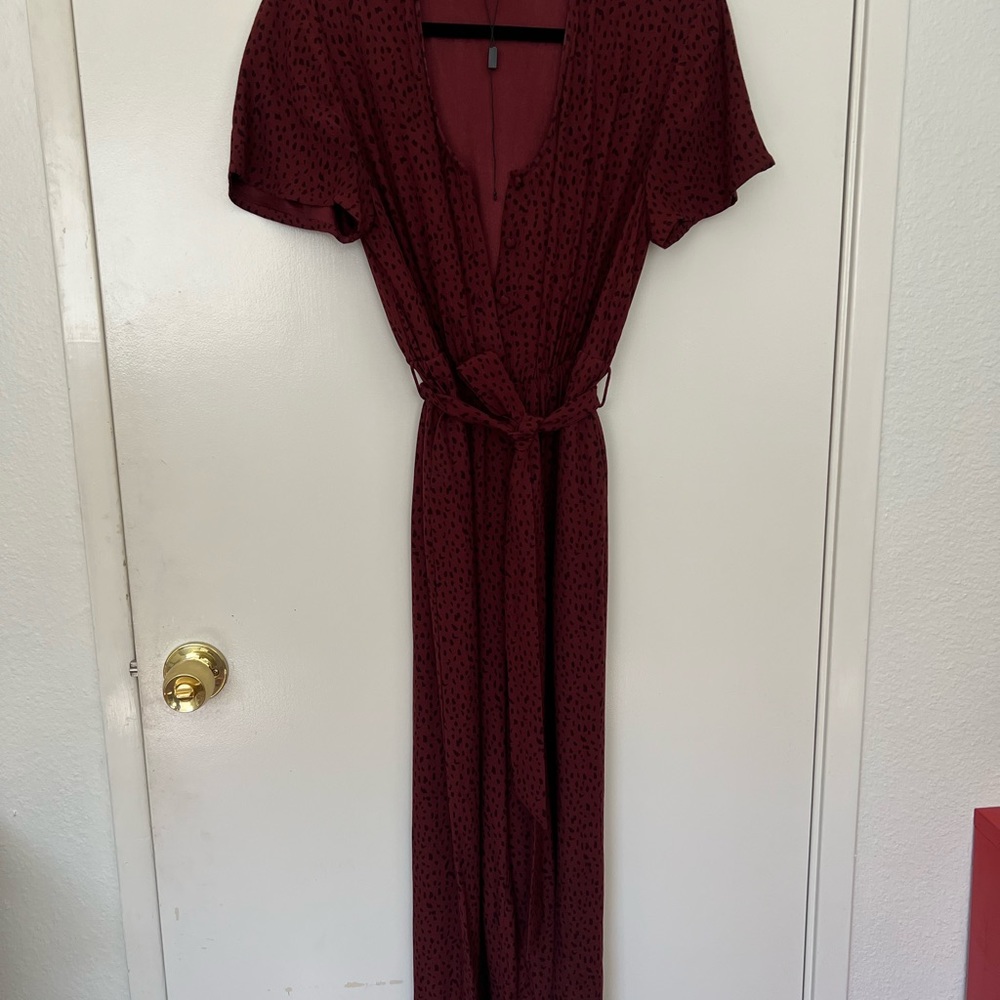Rails Maroon Polka Dot Jumpsuit S - image 3